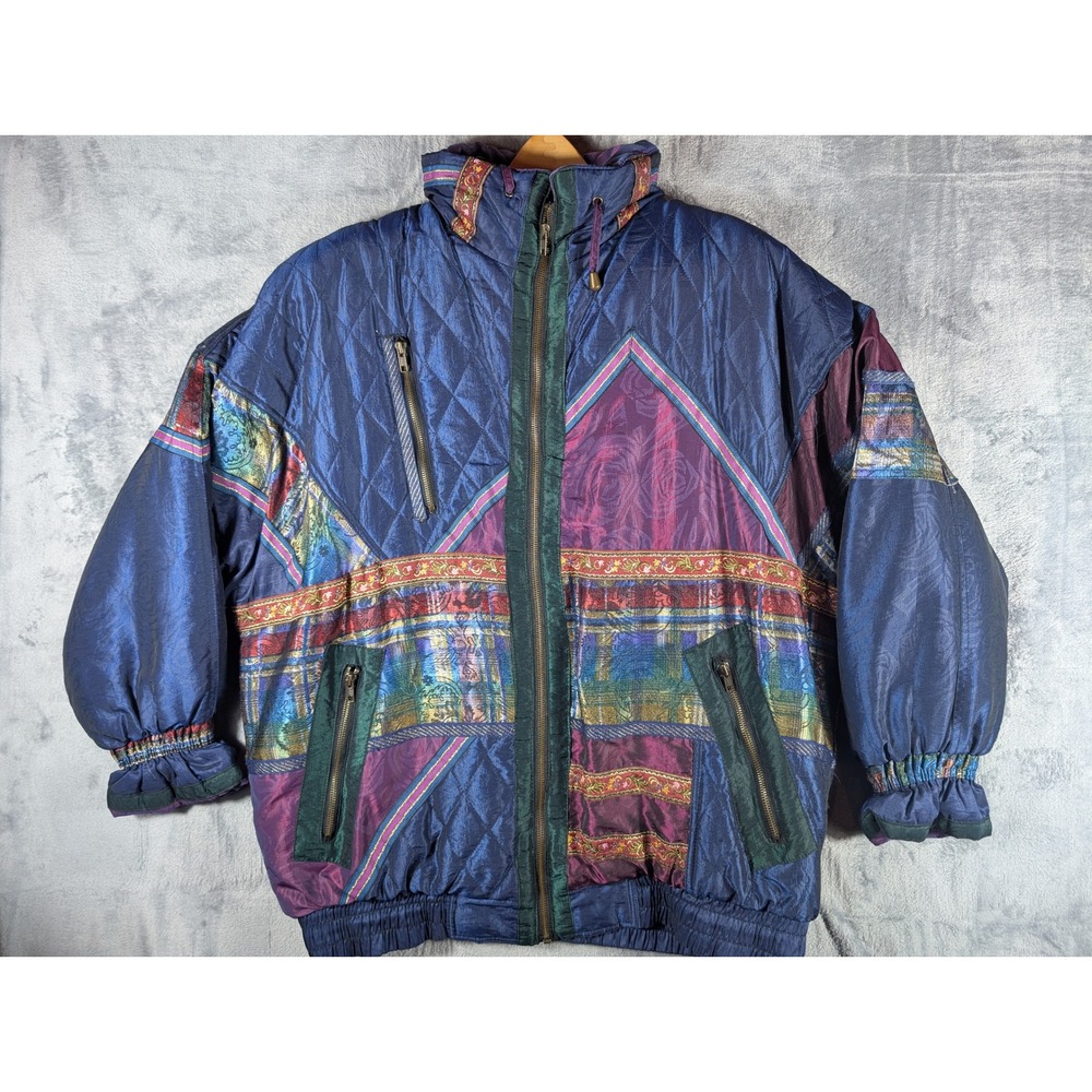 Vintage Komitor Abstract Colorblock Multi-Pattern Jacket